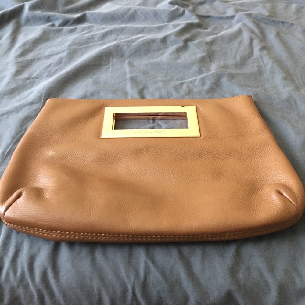 Michael Kors Tan leather clutch