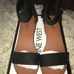 Nine West "Gromely" black zip back sandal