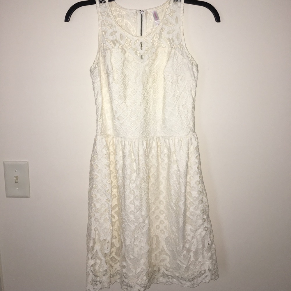 small cream colored lace dress