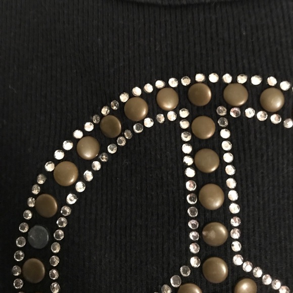 Black Peace Ribbed Tank - Picture 2 of 2