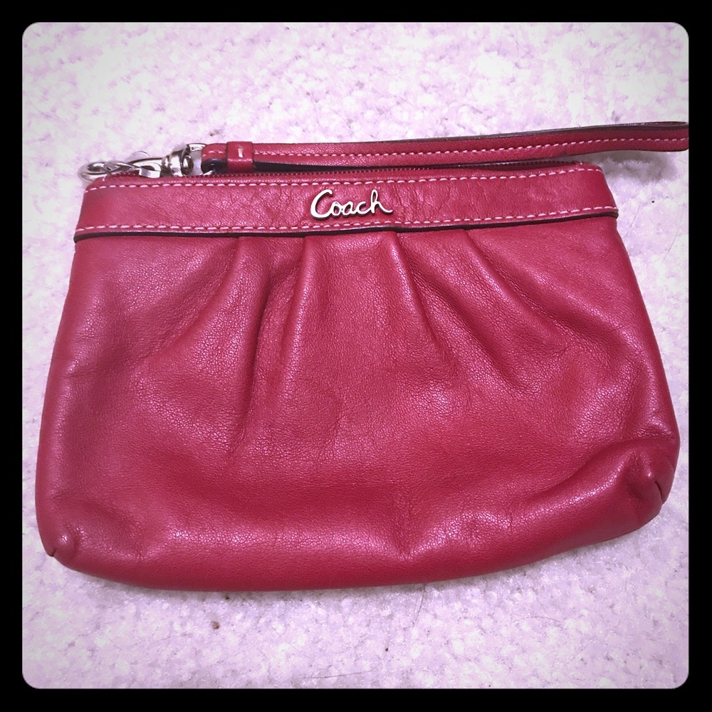 Coach Red Leather Wristlet