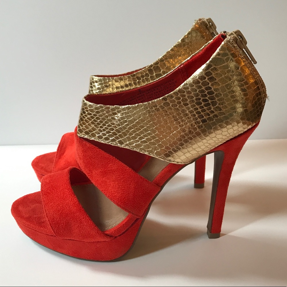 Orange Suede Stilettos