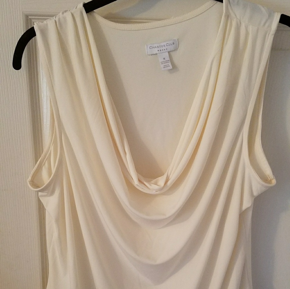 ***sold** charter Club cream colored shell 1X NWOT