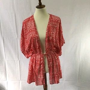Victoria's Secret Red White Heart Cardigan and Bag