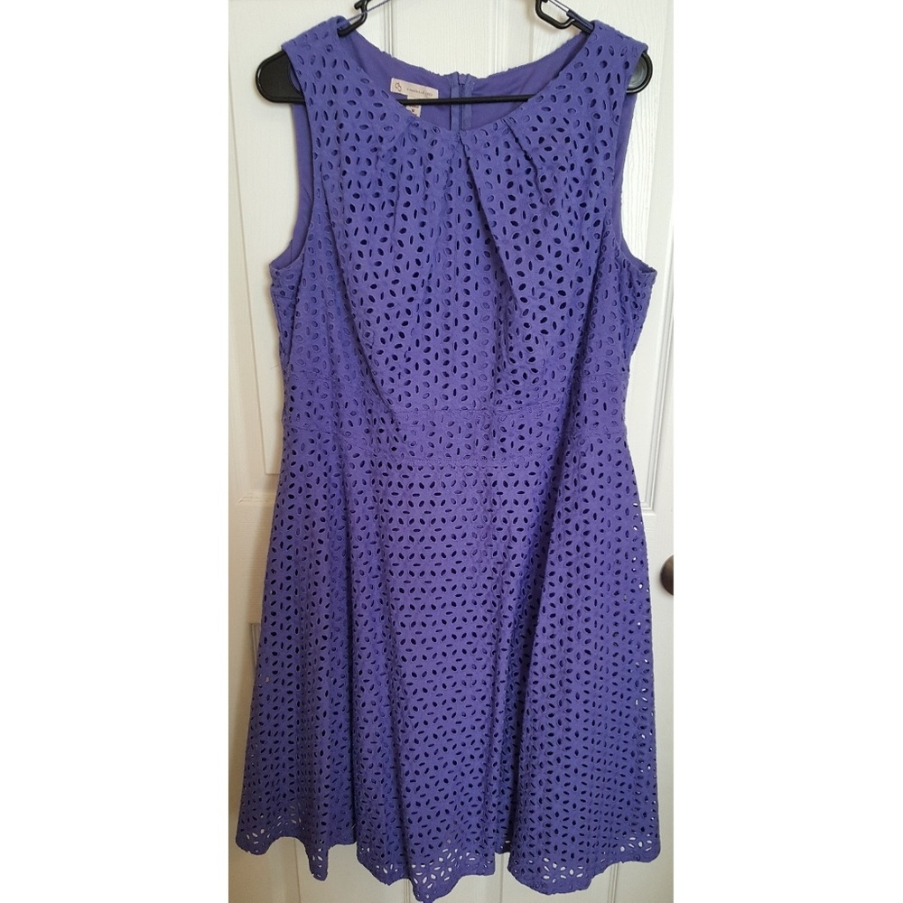 Fit and flare eyelet dress