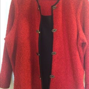 2X Red jacket w/red & black plaid skirt