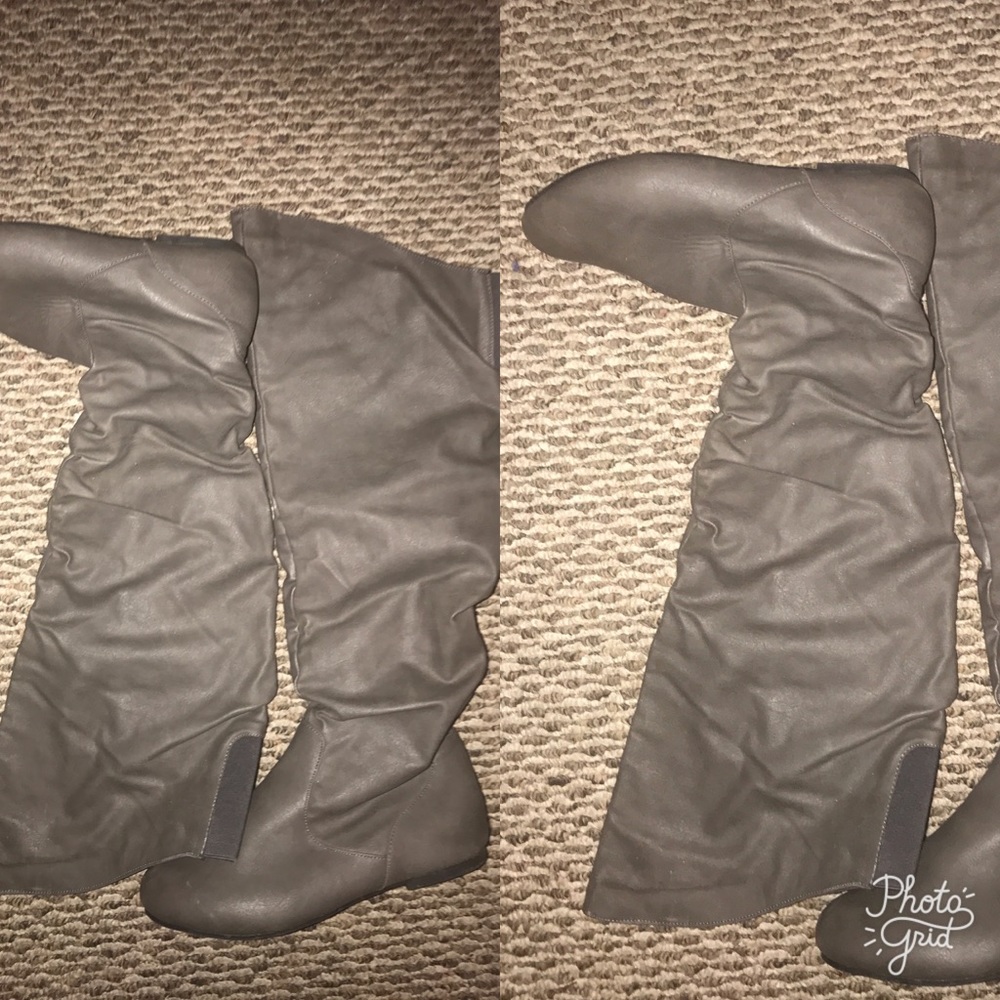 💕Dots grey long boots
