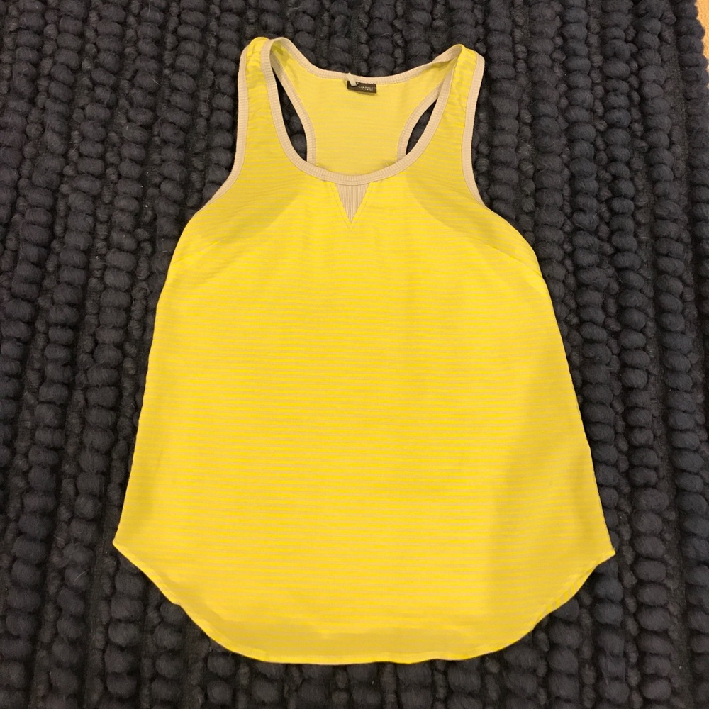 Yellow and gray stripe tank