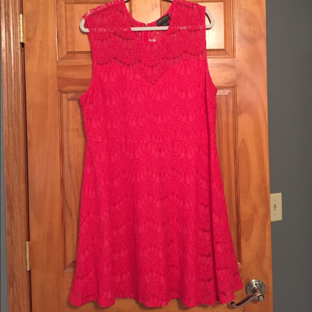 Forever21 bright coral dress