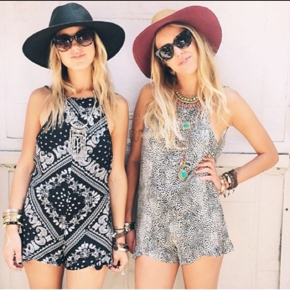 LF Leopard backless romper 