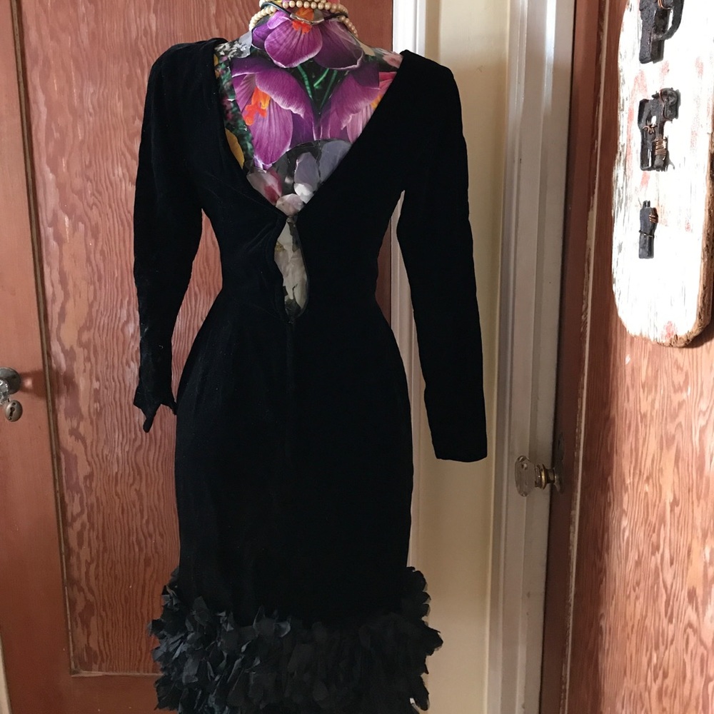 Swanky Vintage 50s Folmar NY Velvet Cocktail Dress - Picture 6 of 8