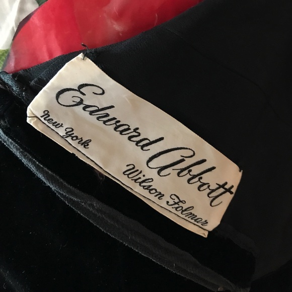 Swanky Vintage 50s Folmar NY Velvet Cocktail Dress - Picture 7 of 8