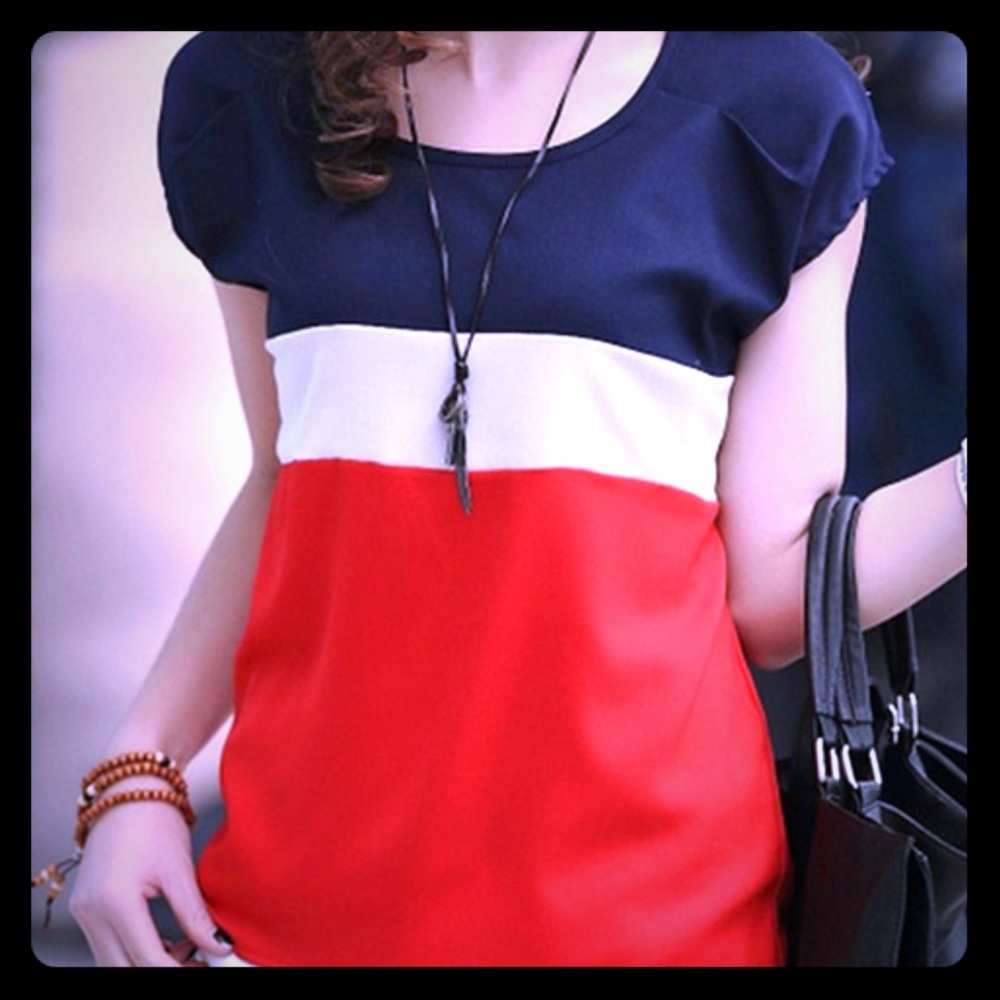 Red a blue top