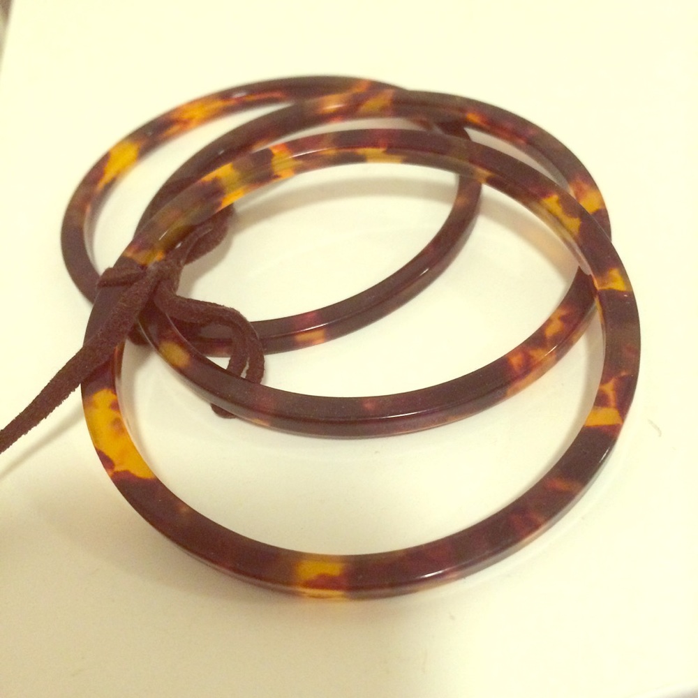 Three J. Crew Tortoiseshell Bracelets