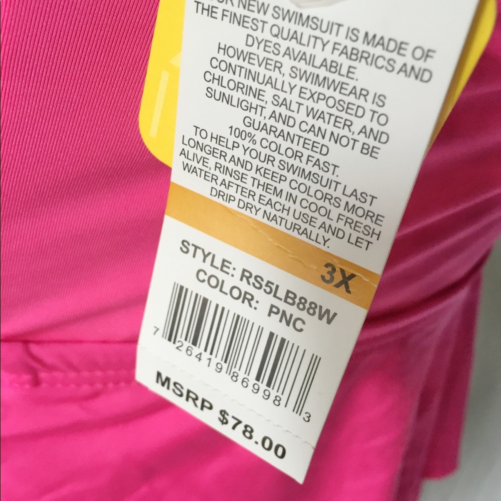 🛍️Kenneth Cole Reaction Pink Ruffle Tankini Top👙 - Picture 4 of 6