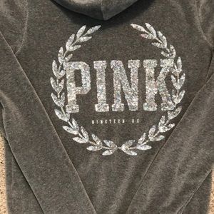 💕VS pink bling velour track suit💕