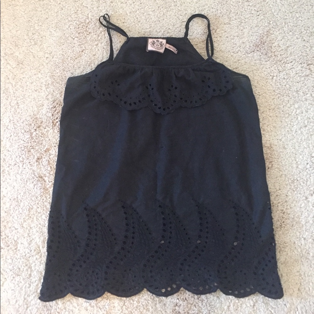 🎉BOGO Free!🎉 JUICY COUTURE Black Eyelet Tank