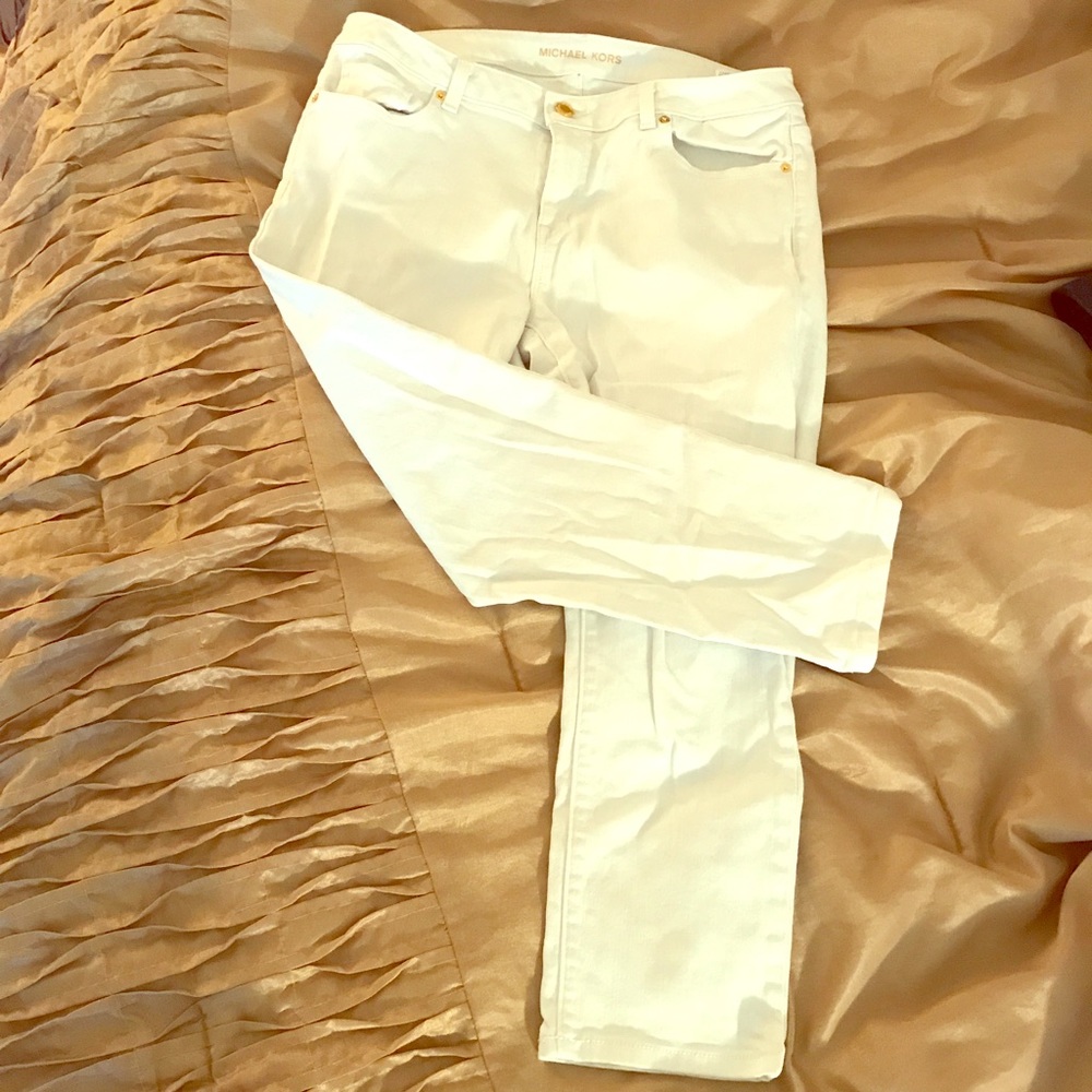 Michael Kors white denim capris