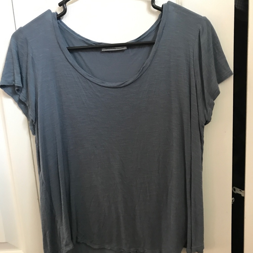 Light blue scoop neck