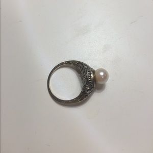 Vintage Silver and Pearl Ring