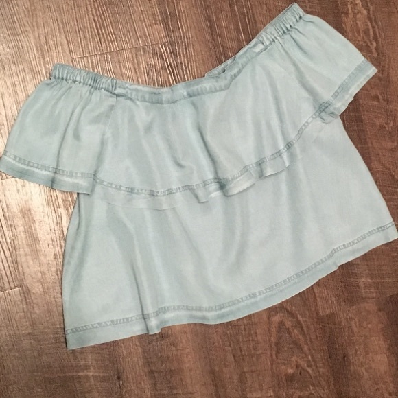 Free People Chambray Denim Top - Picture 4 of 5