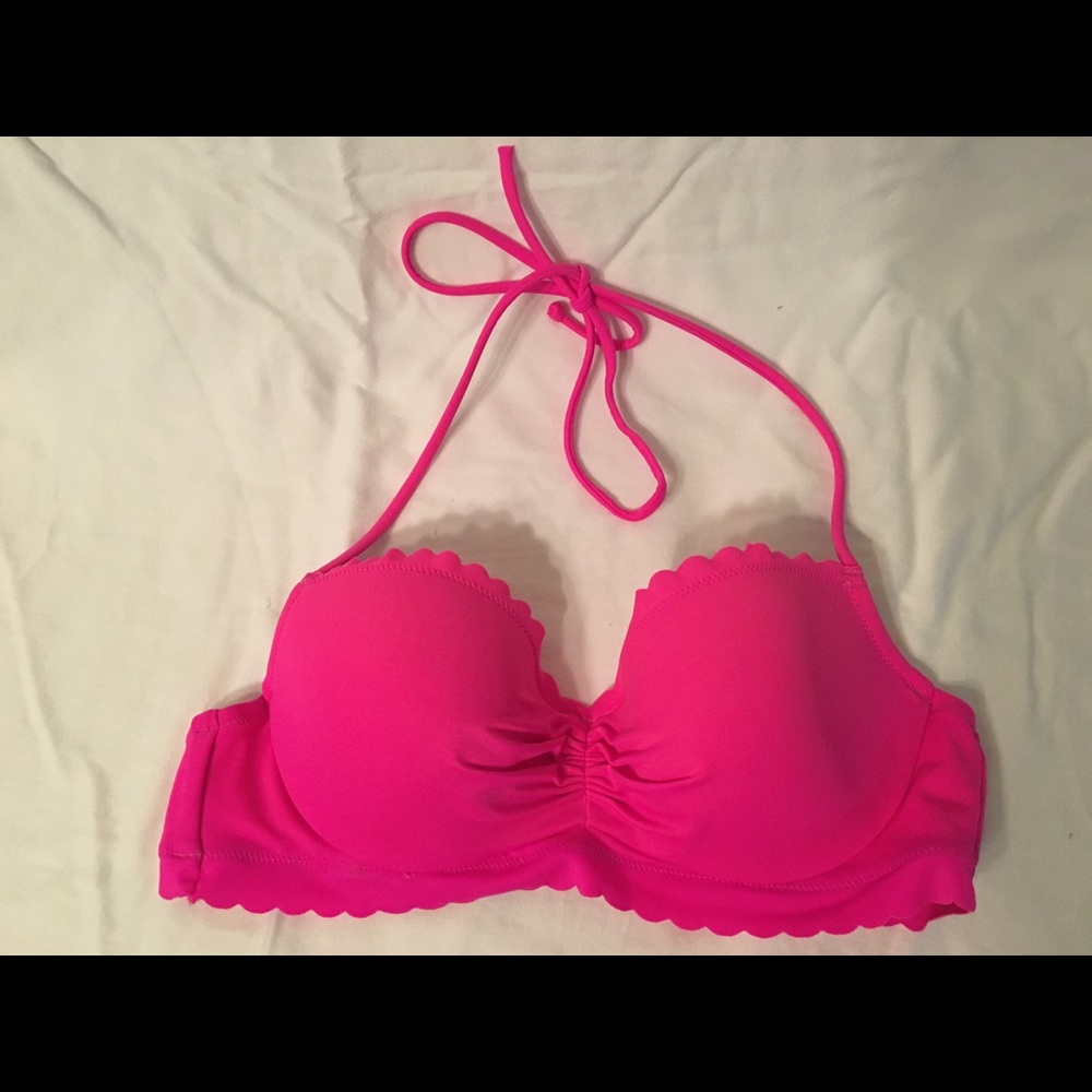 Victoria's Secret Hot Pink Scalloped Bikini Top