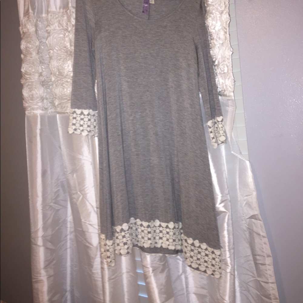 gray lace dress