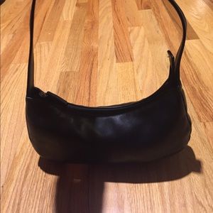 Black leather shoulder bag