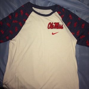 Nike Ole Miss 3/4 length sleeve Tee