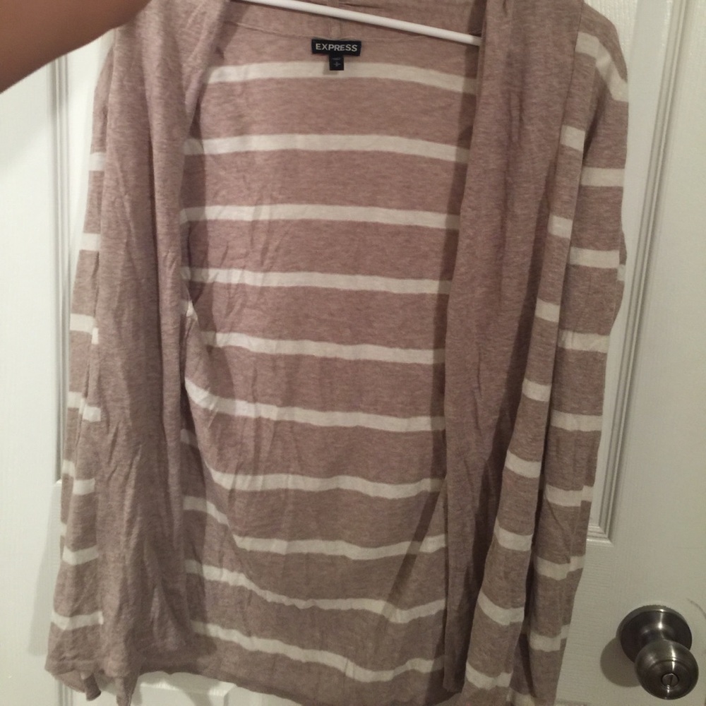 Express cream and white cardigan