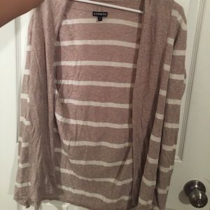 Express cream and white cardigan