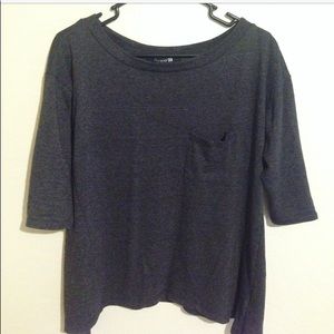Dark grey quarter sleeve top
