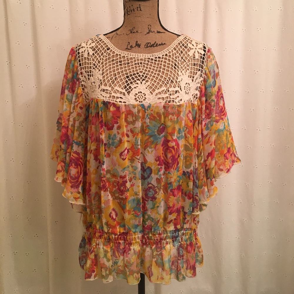 3X Sheer Floral Top