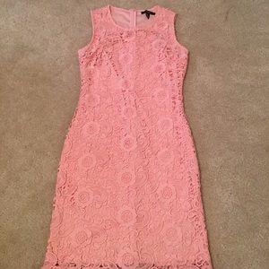 Small Forever 21 Peach Crochet Layer Dress