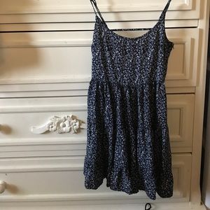 Blue floral print dress