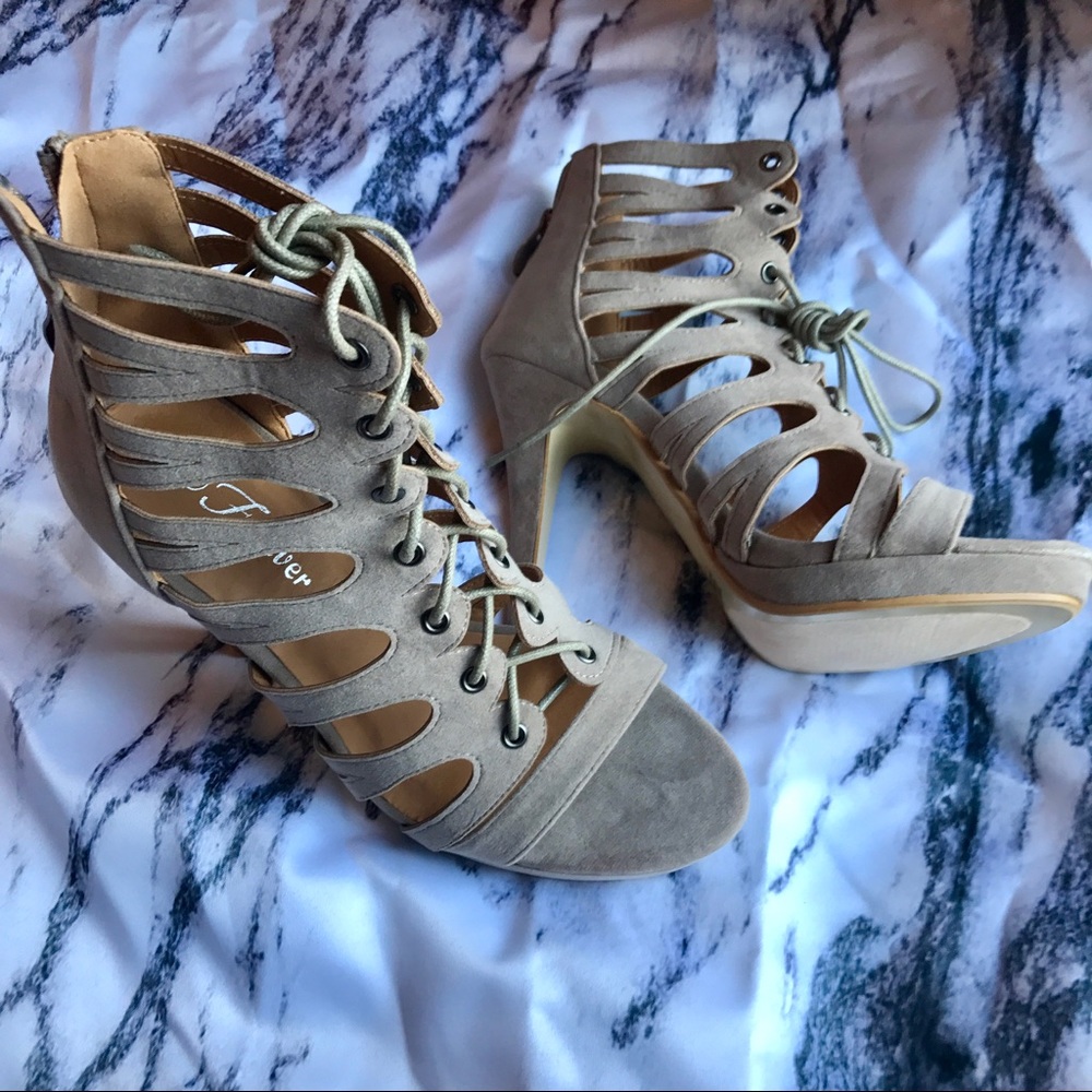 Offers welcome! Lace up Heels - Picture 2 of 5