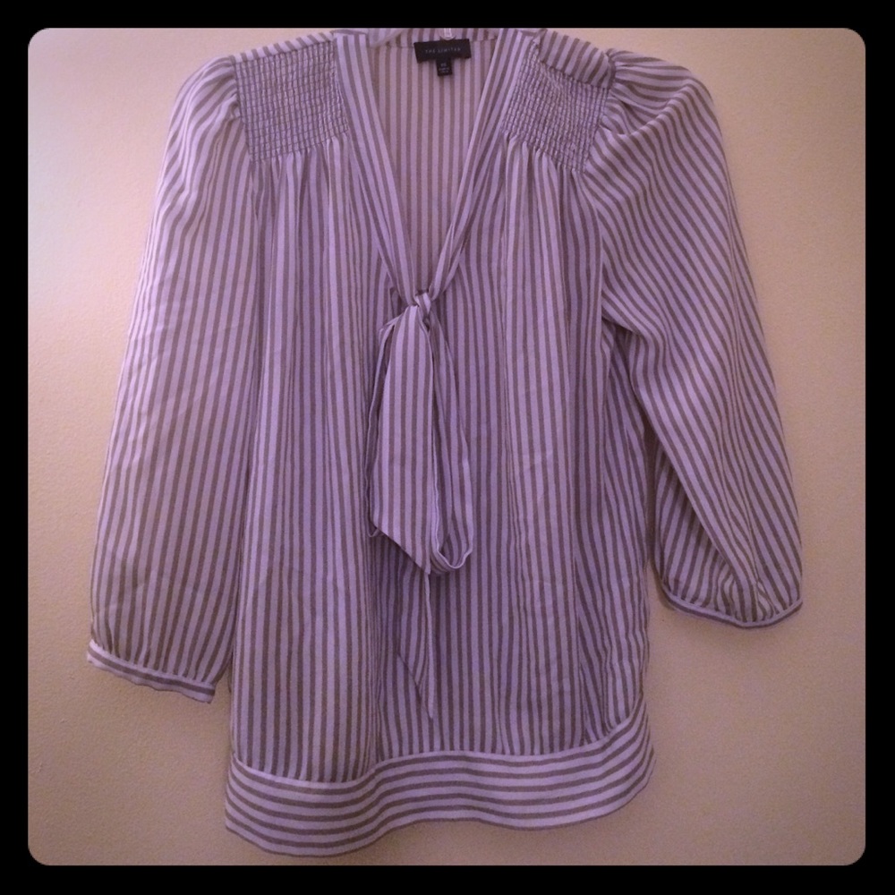 The Limited white/gray blouse