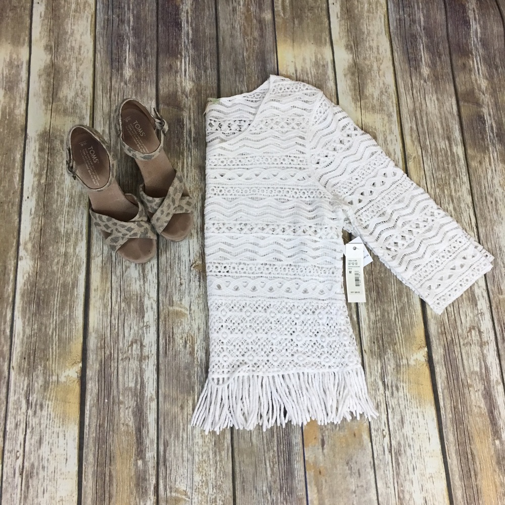 White summer Sweater with Fringe