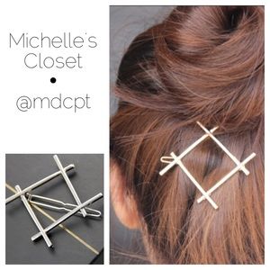 Square Barrette- Silver, Gold