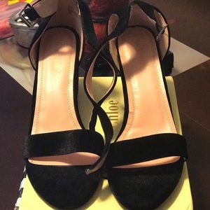 Velvet heel sandals