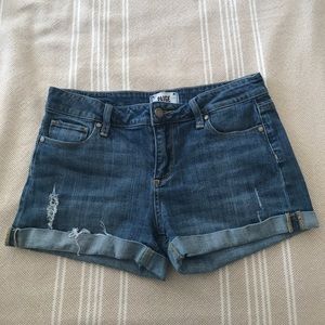 Paige jean shorts with defrayed cuffed hem