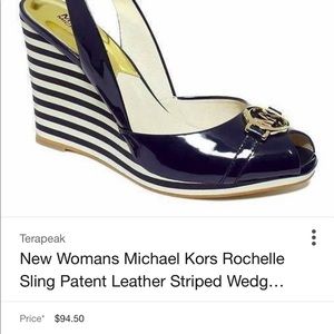Michael Kors Navy Striped Rochelle Wedge