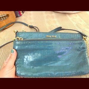Miumiu blue crossbody bag