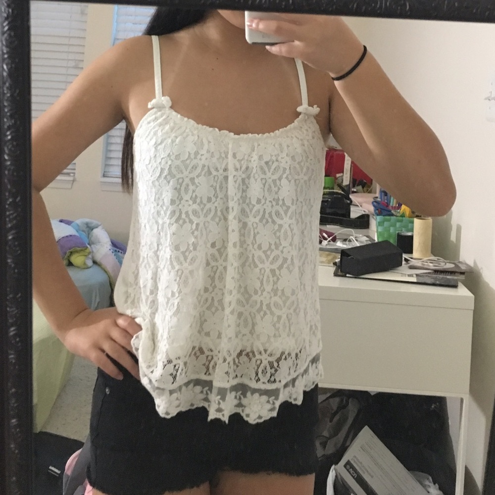 White lace tank top
