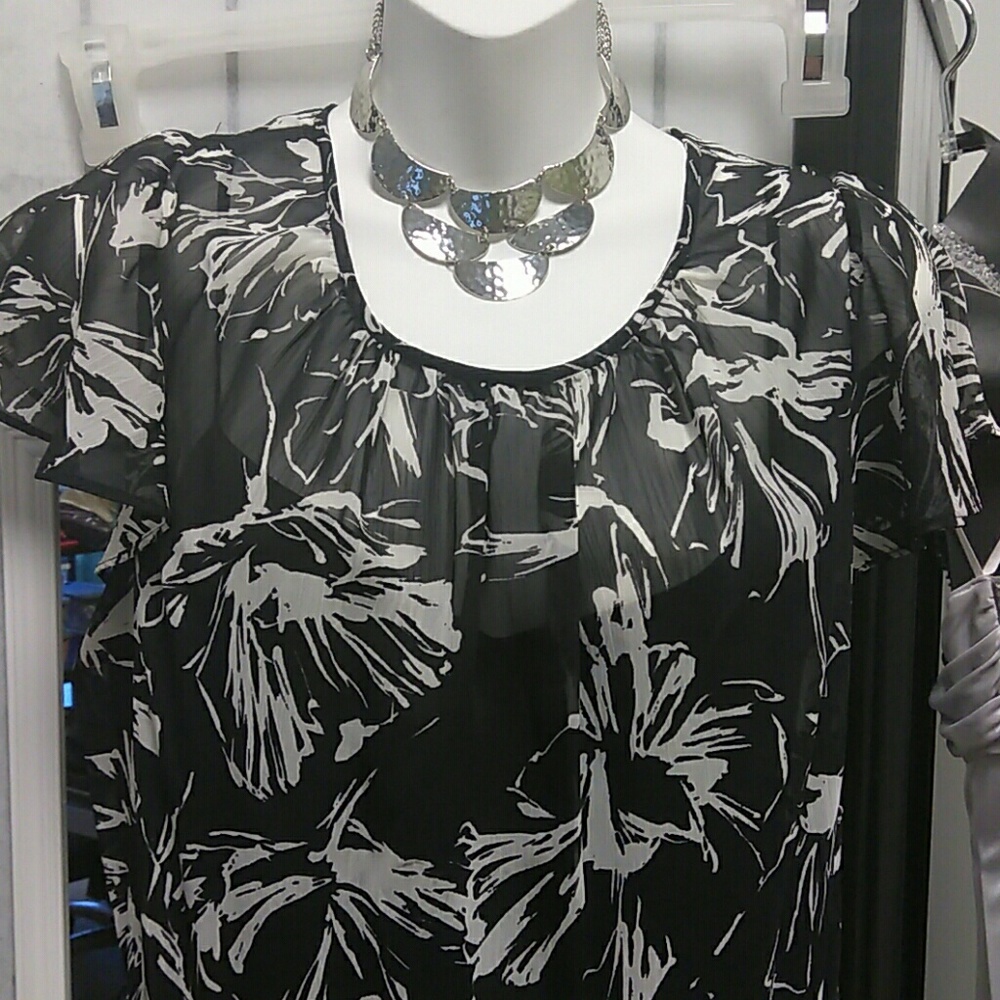 Black and white Chiffon dress