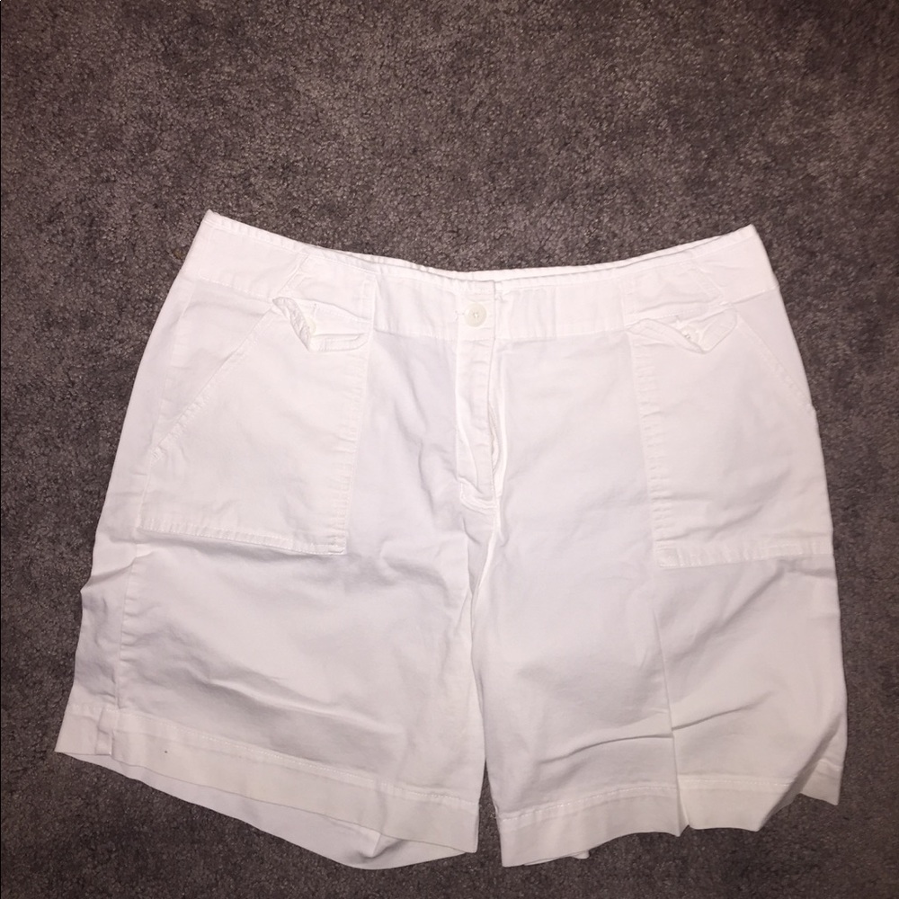 White stretchy cargo pants