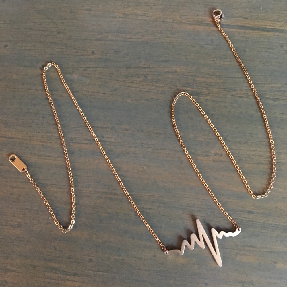 Gold Heart Beat Medical Professional Necklace