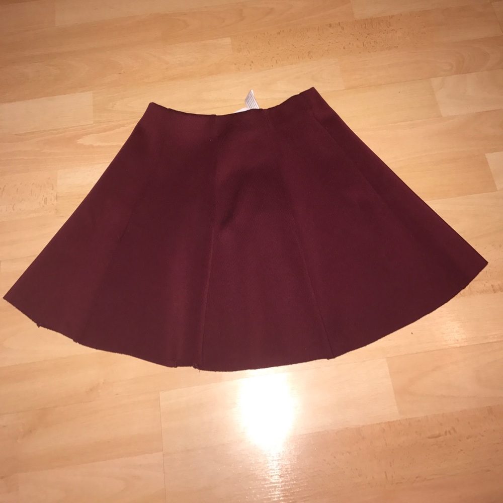 Aeropostale maroon silky skater skirt