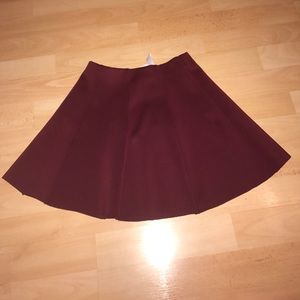 Aeropostale maroon silky skater skirt