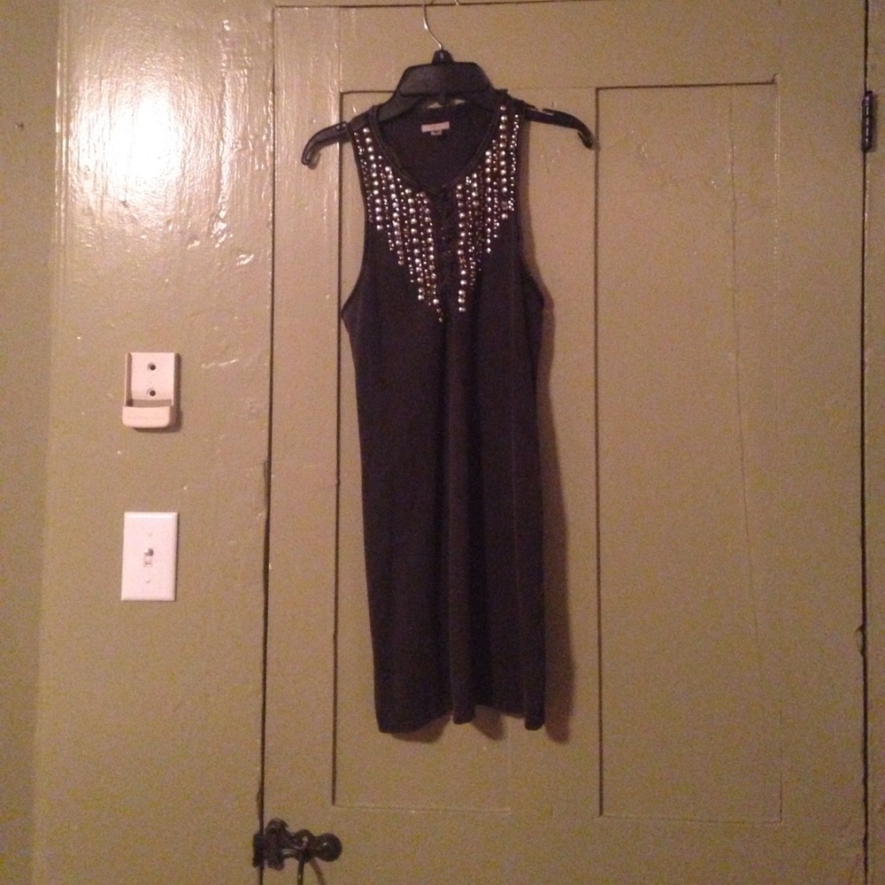 Ecote sequined dark grey mini dress